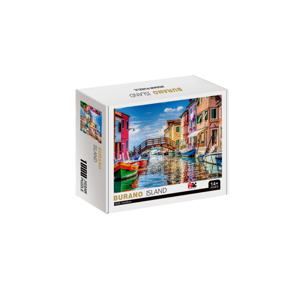 Burano Island Wooden 1000 Piece Jigsaw Puzzle Toy For Adults and Kids