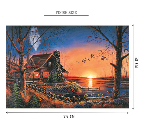Perfect Sunset Near The River Wooden 1000 Piece Jigsaw Puzzle Toy For Adults and Kids