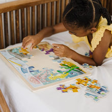 Ocean Animals Wooden Jigsaw Puzzle With Storage Tray
