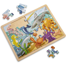 Ocean Animals Wooden Jigsaw Puzzle With Storage Tray