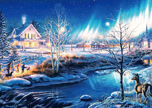 Snow Night Aurora Wooden 1000 Piece Jigsaw Puzzle Toy For Adults and Kids