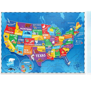 50 States With Capitals Map Puzzle