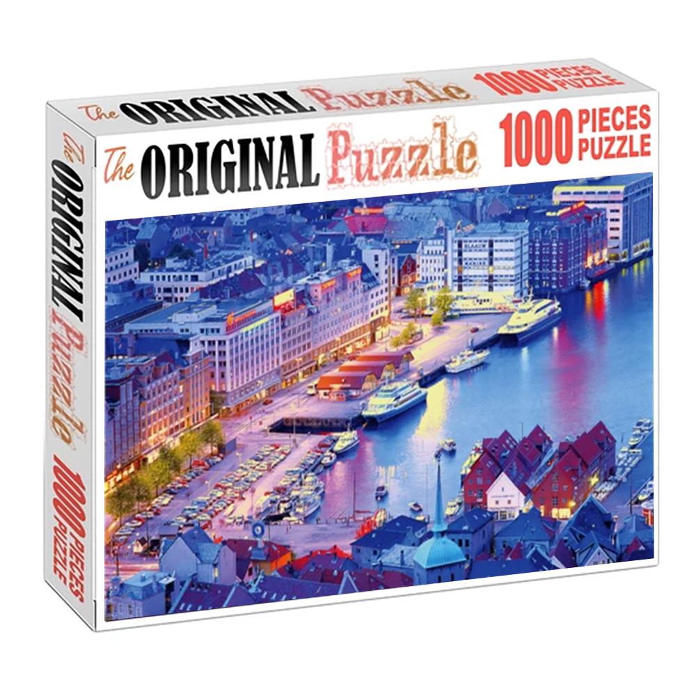 City Port Wooden 1000 Piece Jigsaw Puzzle Toy For Adults and Kids