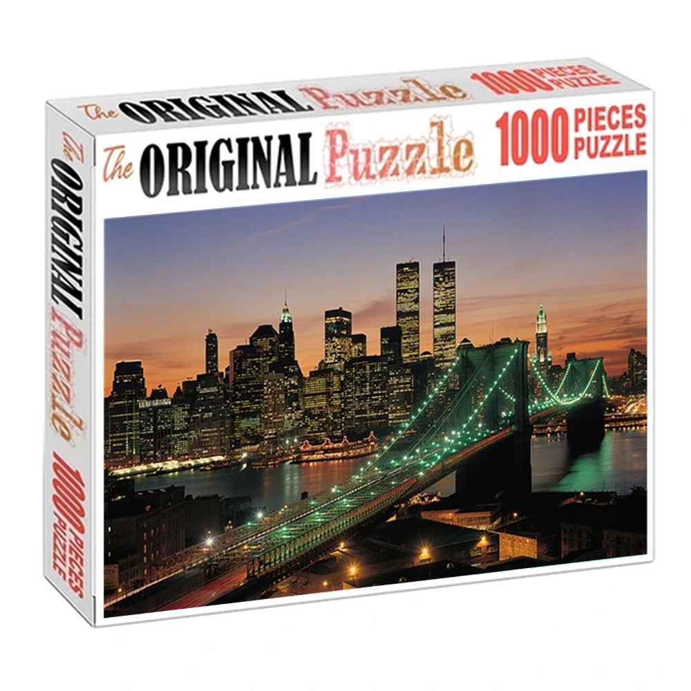 Sunset In New York City Wooden 1000 Piece Jigsaw Puzzle Toy For Adults and Kids