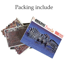 Zebras Enjoying The Water Wooden 1000 Piece Jigsaw Puzzle Toy For Adults and Kids