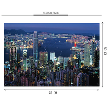 View Of Hong Kong At Night Wooden 1000 Piece Jigsaw Puzzle Toy For Adults and Kids