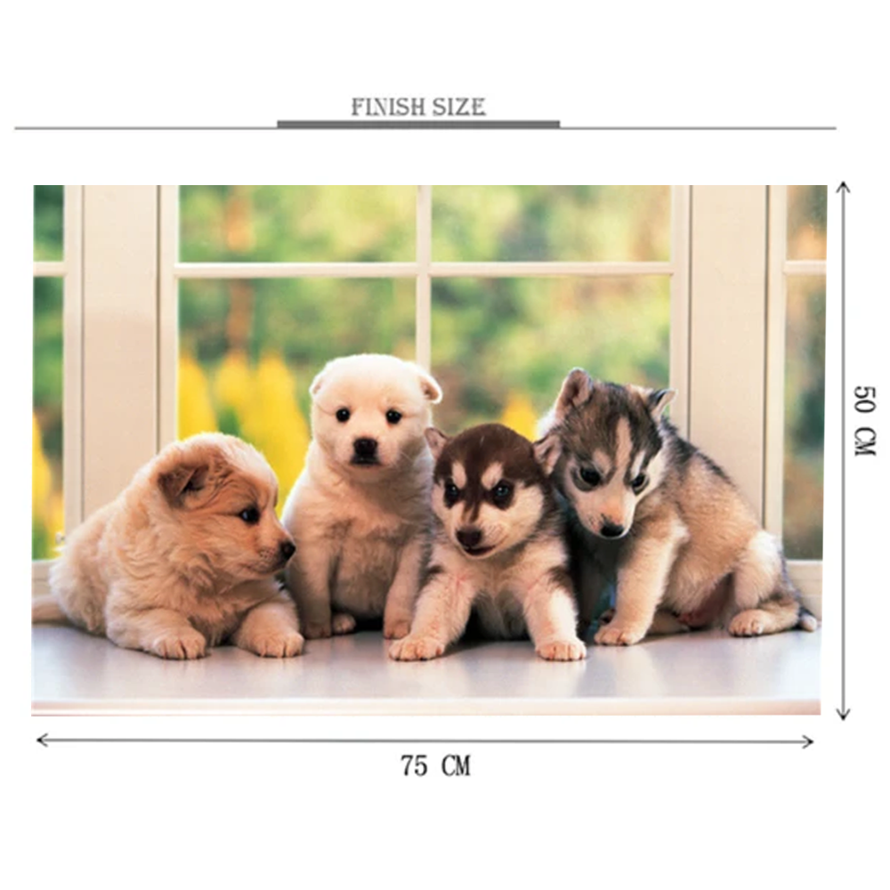 Little Puppies Wooden 1000 Piece Jigsaw Puzzle Toy For Adults and Kids