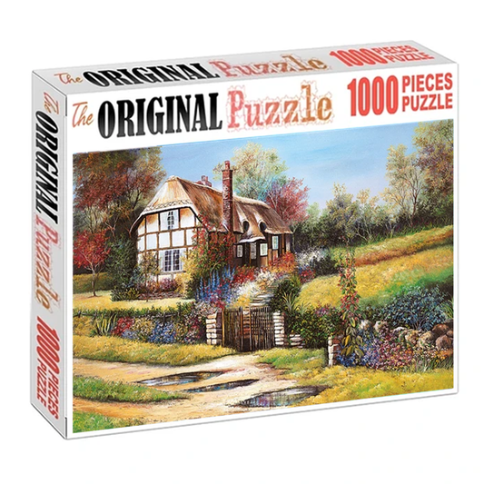 Charming Cottage Wooden 1000 Piece Jigsaw Puzzle Toy For Adults and Kids