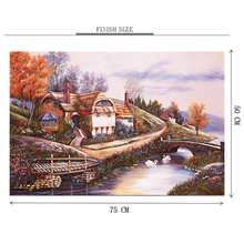 Swans By The House 1000 Piece Jigsaw Puzzle Toy For Adults and Kids