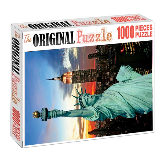 The Majestic Statue Of Liberty Wooden 1000 Piece Jigsaw Puzzle Toy For Adults and Kids