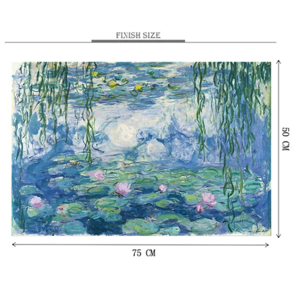 Water Lilies Painting Wooden 1000 Piece Jigsaw Puzzle Toy For Adults and Kids