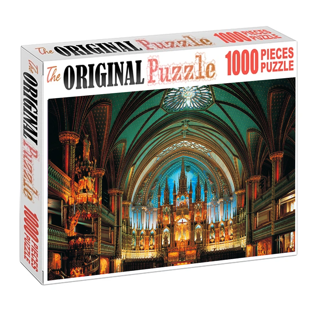 Notre-Dame Basilica of Montreal Wooden 1000 Piece Jigsaw Puzzle Toy For Adults and Kids