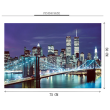 Amazing View of New York At Night Wooden 1000 Piece Jigsaw Puzzle Toy For Adults and Kids