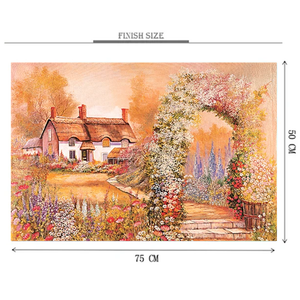 Floral Cottage Painting Wooden 1000 Piece Jigsaw Puzzle Toy For Adults and Kids