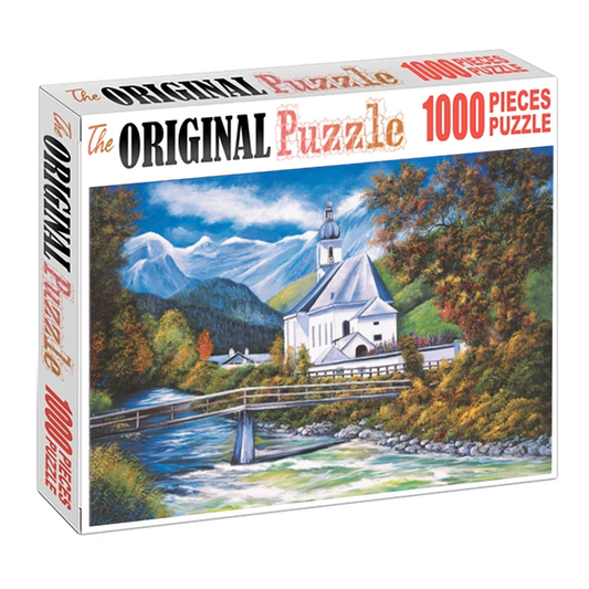 The Church Of Ramsau Wooden 1000 Piece Jigsaw Puzzle Toy For Adults and Kids