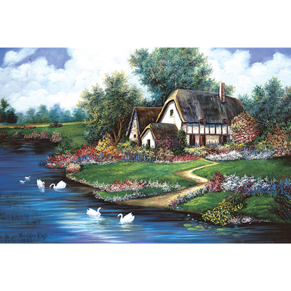 Riverside House 1000 Piece Jigsaw Puzzle Toy For Adults and Kids