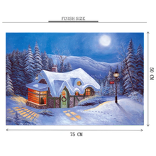 Snowy Night Painting Wooden 1000 Piece Jigsaw Puzzle Toy For Adults and Kids