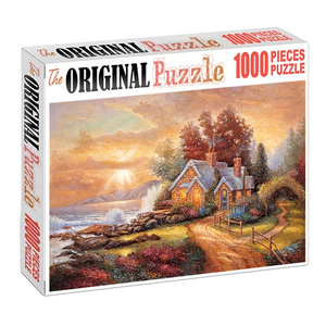 Seaside Cottage Wooden 1000 Piece Jigsaw Puzzle Toy For Adults and Kids