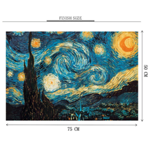 Starry Night By Vincent Van Gogh Wooden 1000 Piece Jigsaw Puzzle Toy For Adults and Kids