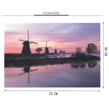 Kinderdijk Windmills Wooden 1000 Piece Jigsaw Puzzle Toy For Adults and Kids